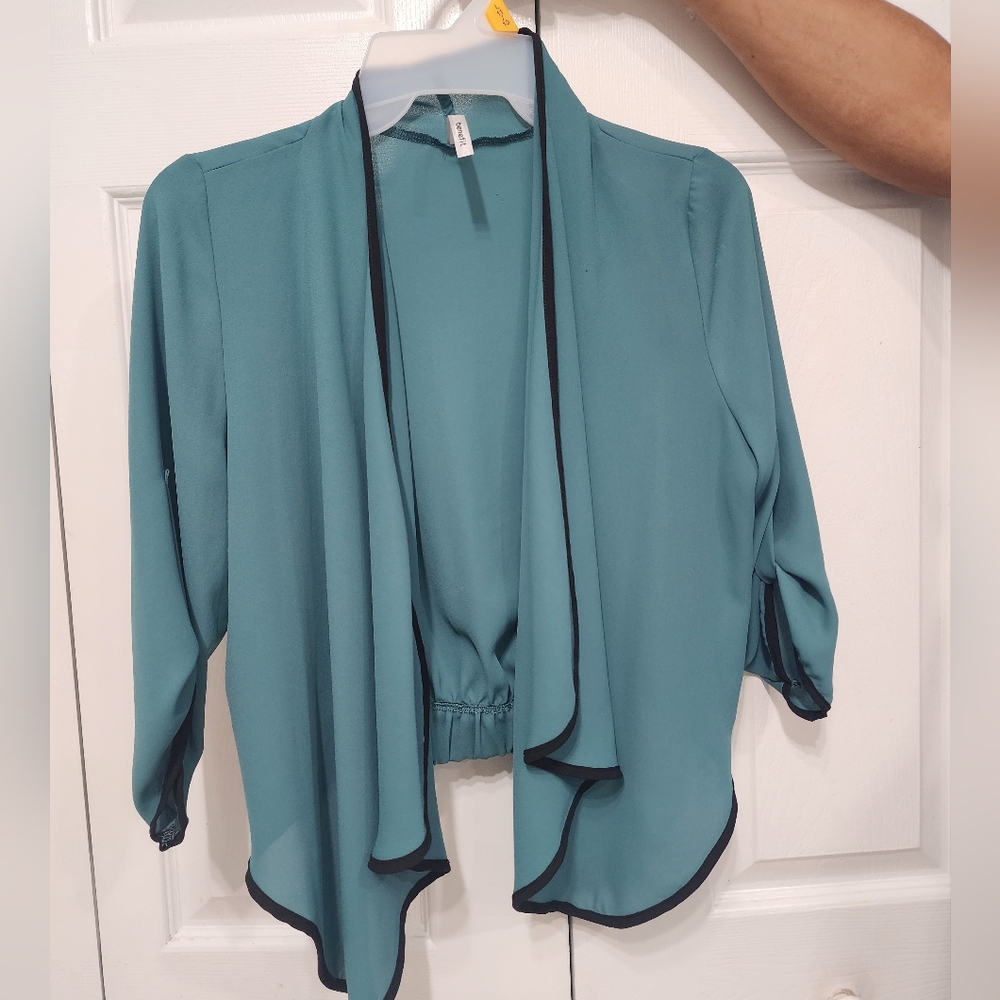 Benefit Teal Garment with Black Detail